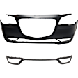 2-Piece Kit Front, Center Bumper Trim, Primed, includes (1) Bumper Cover and (1) Bumper Trim