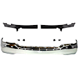 3-Piece Kit Front Bumper Chrome, (2) Bumper Trim and (1) Bumper