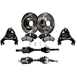 7-Piece Kit Front, Driver and Passenger Side Axle Assembly - New 7-Piece Kit, Includes (2) Brake Disc, (1) Brake Pad Set, (2) Control Arm and (2) Axle Assembly