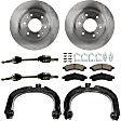 7-Piece Kit Front, Driver and Passenger Side Axle Assembly - New 7-Piece Kit, Includes (1) Brake Pad Set, (2) Control Arm, (2) Axle Assembly and (2) Brake Disc