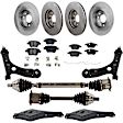 14-Piece Kit Front Axle Assembly, Diesel, Sedan, For Models With 288mm Front Disc, 272mm Rear Disc, Includes (2) Axle Assembly, (4) Brake Disc, (2) Brake Pad Set, and (4) Control Arm
