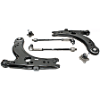 7-Piece Kit Front, Driver and Passenger Side, Lower Control Arm Kit, Includes (2) Brake Disc, (1) Brake Pad Set, (2) Control Arm and (2) Axle Assembly