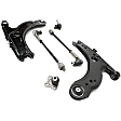 7-Piece Kit Front, Driver and Passenger Side, Lower Control Arm Kit, Includes (2) Brake Disc, (1) Brake Pad Set, (2) Control Arm and (2) Axle Assembly