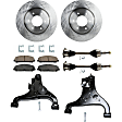 7-Piece Kit Front, Driver and Passenger Side, Lower Control Arm Kit, Includes (1) Brake Pad Set, (2) Control Arm, (2) Axle Assembly and (2) Brake Disc