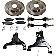 7-Piece Kit Front Control Arm Kit, Includes (2) Axle Assembly, (2) Brake Disc, (1) Brake Pad Set, and (2) Control Arm