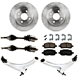7-Piece Kit Front, Driver and Passenger Side, Lower Control Arm Kit, Includes (1) Brake Pad Set, (2) Control Arm, (2) Axle Assembly and (2) Brake Disc