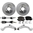 7-Piece Kit Front, Driver and Passenger Side, Lower Control Arm Kit, Includes (1) Brake Pad Set, (2) Control Arm, (2) Axle Assembly and (2) Brake Disc