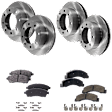 4-Wheel Set Front and Rear Brake Disc and Pad Kit, Plain Surface 8 Lugs Front-330.96 mm/Rear-325.88 mm Semi-metallic 4WD Pro-Line Series, Includes (4) Disc and (2) Pad Set