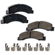 4-Wheel Set Front and Rear Brake Disc and Pad Kit, Plain Surface 8 Lugs Front-330.96 mm/Rear-325.88 mm Semi-metallic 4WD Pro-Line Series, Includes (4) Disc and (2) Pad Set