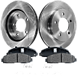 2003 Ford F-150 - 2-Wheel Set Front Brake Disc and Pad Kit, Plain Surface 5 Lugs 308 mm Semi-metallic 4WD Pro-Line Series, Includes (1) Brake Pad Set and (2) Brake Disc