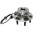 2-Wheel Set Front Wheel Hub, 6 Lugs, With Bearing, With Sensor, Includes (2) Brake Disc, (1) Brake Pad Set and (2) Wheel Hub