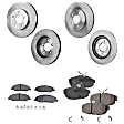 4-Wheel Set Front and Rear Brake Disc and Pad Kit, Plain Surface 5 Lugs Front-293.12 mm/Rear-299.97 mm Ceramic Pro-Line Series, Includes (2) Brake Pad Set and (4) Brake Disc