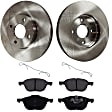2005 Ford Focus - 2-Wheel Set Front Brake Disc and Pad Kit, Natural Finish, Plain Surface, 4 Lugs, 281.94 mm, Ceramic, 2.3L 4Cyl, Pro-Line Series Includes (2) Brake Disc and (1) Brake Pad Set
