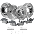 4-Wheel Set Front and Rear Brake Disc and Pad Kit, Plain Surface 6 Lugs Front and Rear-320.04 mm Front-Organic/Rear-Semi-Metallic Pro-Line Series, Includes (4) Disc and (2) Pad Set