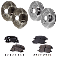 4-Wheel Set Front and Rear Brake Disc and Pad Kit, Plain Surface 5 Lugs Front-323.09 mm/Rear-292 mm Ceramic Pro-Line Series, Includes (4) Disc and (2) Pad Set