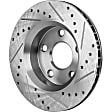 2017 Jeep Wrangler - 2-Wheel Set Front Brake Disc and Pad Kit, Cross-drilled and Slotted, 5 Lugs, 302 mm, Semi-metallic, 302mm Front Disc, Standard Brakes, For Braking System with 305mm Rear Disc Rotor, 3.6L 6Cyl, Includes (2) Disc and (1) Pad Set