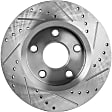 2017 Jeep Wrangler - 2-Wheel Set Front Brake Disc and Pad Kit, Cross-drilled and Slotted, 5 Lugs, 302 mm, Semi-metallic, 302mm Front Disc, Standard Brakes, For Braking System with 305mm Rear Disc Rotor, 3.6L 6Cyl, Includes (2) Disc and (1) Pad Set