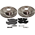2-Wheel Set Front Brake Disc and Pad Kit, Plain Surface 5 Lugs 336.04 mm Semi-metallic Pro-Line Series, Includes (1) Brake Pad Set and (2) Brake Disc