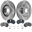 2-Wheel Set Front Brake Disc and Pad Kit, Plain Surface 5 Lugs 355.09 mm Ceramic Pro-Line Series, Includes (1) Brake Pad Set and (2) Brake Disc