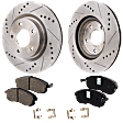 2012-2013 Nissan Altima - 2-Wheel Set Front Brake Disc and Pad Kit, Cross-drilled and Slotted 295.5 mm Ceramic Pro-Line Series, Includes (1) Brake Pad Set and (2) Brake Disc