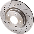 2012-2013 Nissan Altima - 2-Wheel Set Front Brake Disc and Pad Kit, Cross-drilled and Slotted 295.5 mm Ceramic Pro-Line Series, Includes (1) Brake Pad Set and (2) Brake Disc