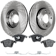 2006 Volvo S40 - 4-Piece Kit Front Brake Disc and Pad Kit, Plain Surface, 4 Lugs, Organic, With 320mm Brake Rotors, 4 Lug, 2.4L 5Cyl, Pro-Line Series  Includes (2) Brake Disc and (1) Brake Pad Set