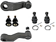 2001 GMC Sierra 1500 - 6-Piece Kit Front Suspension Kit, Four Wheel Drive, 4.150 in. Length, For Cast Iron Arm, Without Aluminum Steering Knuckles, With 4 Groove Spline, Without Bracket,  Includes (4) Ball Joint, (1) Idler Arm, and (1) Pitman Arm