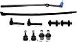 10-Piece Kit Front, Driver and Passenger Side Suspension, 4WD, For Models With Tapered Hole Mounted Steering Damper, includes Ball Joints, Tie Rod Adjusting Sleeve, and Tie Rod Ends