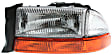 2002 Dodge Dakota - 4-Piece Kit Driver and Passenger Side Halogen Headlight, With bulb(s), OE Replacement,  Includes (2) Fog Light and (2) Headlight