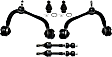 6-Piece Kit Front, Driver and Passenger Side, Upper Control Arm Kit, Includes (2) Ball Joint, (2) Control Arm, and (2) Sway Bar Link