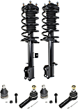 6-Piece Kit Front, Driver and Passenger Side Suspension Kit, Includes (2) Ball Joint, (2) Tie Rod End and (2) Shock Absorber and Strut Assembly