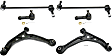 6-Piece Kit Front, Driver and Passenger Side, Lower Control Arm Kit, Includes (2) Control Arm, (2) Sway Bar Link, and (2) Tie Rod End