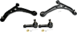 4-Piece Kit Front, Driver and Passenger Side, Lower Control Arm Kit, Includes (2) Control Arm and (2) Tie Rod End