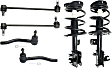 6-Piece Kit Front, Driver and Passenger Side Suspension Kit, Includes (2) Tie Rod End, (2) Sway Bar Link and (2) Shock Absorber and Strut Assembly
