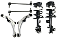 6-Piece Kit Front, Driver and Passenger Side, Lower Control Arm with Loaded Struts and Sway Bar Links, Front Wheel Drive