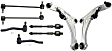 8-Piece Kit Front, Driver and Passenger Side, Lower Control Arm Kit, Includes (2) Control Arm, (2) Sway Bar Link, and (4) Tie Rod End