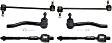 6-Piece Kit Front, Driver and Passenger Side Suspension Kit, Includes (4) Tie Rod End and (2) Sway Bar Link
