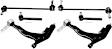 6-Piece Kit Front, Driver and Passenger Side, Lower Control Arm Kit, Includes (2) Control Arm, (2) Sway Bar Link, and (2) Tie Rod End