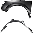 2-Piece Kit, Front, Driver Side Fender, Includes (1) Fender and (1) Fender Liner
