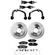 7-Piece Kit Front, Driver and Passenger Side Axle Assembly - New 7-Piece Kit, Includes (2) Brake Disc, (1) Brake Pad Set, (2) Control Arm and (2) Axle Assembly