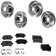 4-Wheel Set Front and Rear Brake Disc and Pad Kit, Plain Surface 5 Lugs Front-321.06 mm/Rear-292 mm Front-Ceramic/Rear-Organic Pro-Line Series, Includes (4) Disc and (2) Pad Set