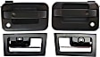 4-Piece Kit Front or Rear, Driver and Passenger Side Interior Door Handle, Chrome Lever with Smooth Black Bezel, With door lock button, Includes (2) Exterior Door Handle and (2) Interior Door Handle