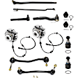 12-Piece Kit Suspension Kit, Includes (4) Ball Joint, (2) Sway Bar Link, (4) Tie Rod End and (2) Wheel Hub