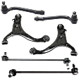 6-Piece Kit Front, Driver and Passenger Side Suspension Kit, Includes (2) Control Arm, (2) Sway Bar Link and (2) Tie Rod End