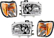 4-Piece Kit Driver and Passenger Side Halogen Headlight, With bulb(s), OE Replacement, Includes (2) Corner Light and (2) Headlight