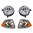 4-Piece Kit Driver and Passenger Side Halogen Headlight, With bulb(s), OE Replacement, Includes (2) Corner Light and (2) Headlight