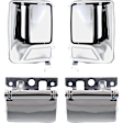 4-Piece Kit Rear, Driver and Passenger Side Chrome Exterior Door Handle, Without Key Hole, Includes (2) Interior Door Handle and (2) Exterior Door Handle