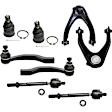 8-Piece Kit Front, Driver and Passenger Side, Upper Control Arm Kit, Includes (2) Ball Joint, (2) Control Arm, and (4) Tie Rod End