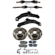 7-Piece Kit Front, Driver and Passenger Side Axle Assembly - New 7-Piece Kit, 2.0L, 4Cyl, Includes (2) Brake Disc, (1) Brake Pad Set, (2) Control Arm and (2) Axle Assembly