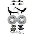 8-Piece Kit Front, Driver and Passenger Side Axle Assembly with Brake Discs, Brake Pad Set, and Control Arms, AWD